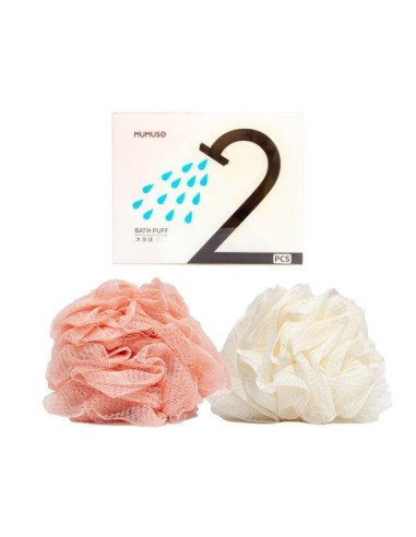 Houppette de Bain (2-Pack/Blanc & Rose)