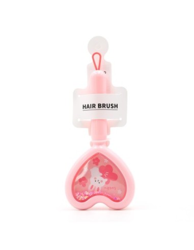 Brosse à Cheveux à Paillettes en Forme de Cœur (Rose Lapin)