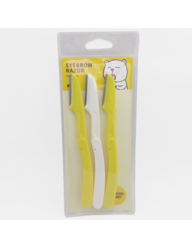 Rasoir à Sourcils Pliable avec Couvercle de Précision (3-Pack)