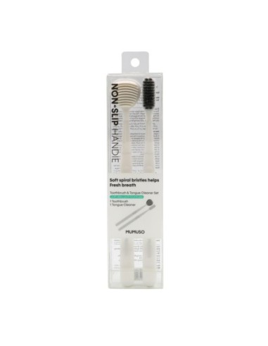 Brosse à Dents et Gratte-Langue (Blanc）