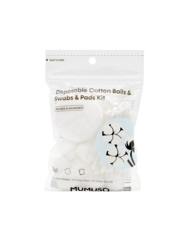 Kit de Boules de Coton Jetables- de Cotons-Tiges et de Tampons