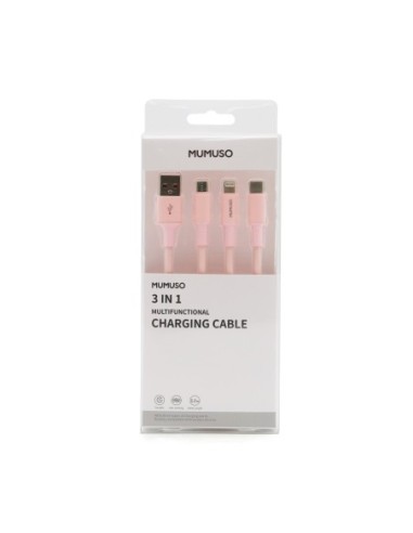 Câble de Charge Multifonction 3-En-1 (Rose) – 1-2M