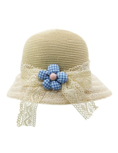 Chapeau de Paille avec Nœud Papillon (Beige)