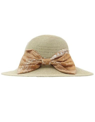 Chapeau de Paille avec Nœud Papillon (Beige)