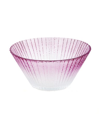 Saladier en Verre Texturé Transparent (Dégradé Violet)