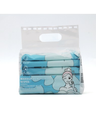 Lingettes Démaquillantes à l'Acide Hyaluronique (8 Pcs × 6 Packs)