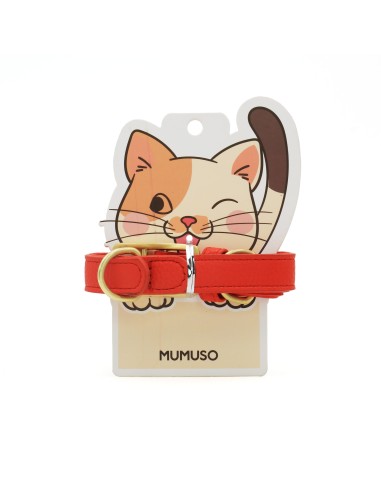 Collier Rouge en Cuir pour Chat