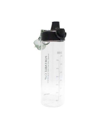 Bouteille D'Eau Sport en Plastique avec Couvercle Rabattable 800 Ml / Noir