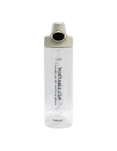 Bouteille D'Eau Sport en Plastique avec Couvercle Rabattable 800 Ml / Gris