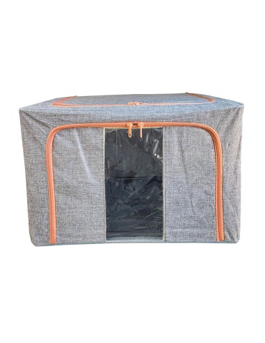 Panier de Rangement avec Fenêtre Transparente (Gris/66L)