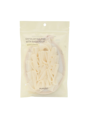 Tampon Exfoliant avec Fleur de Bain (Beige)